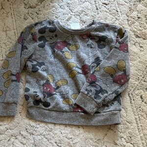 Disney Mickey Mouse Gray and Yellow Kids Sweatshirt